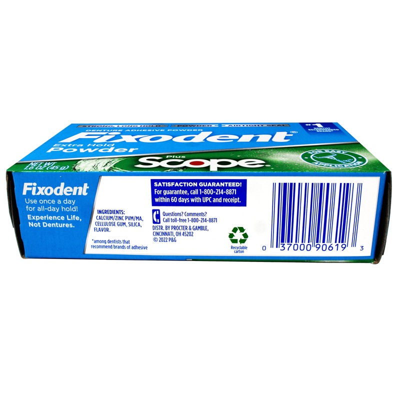 Fixodent Denture Adhesive Powder, Extra Strong, Plus Scope, Strong, Long
