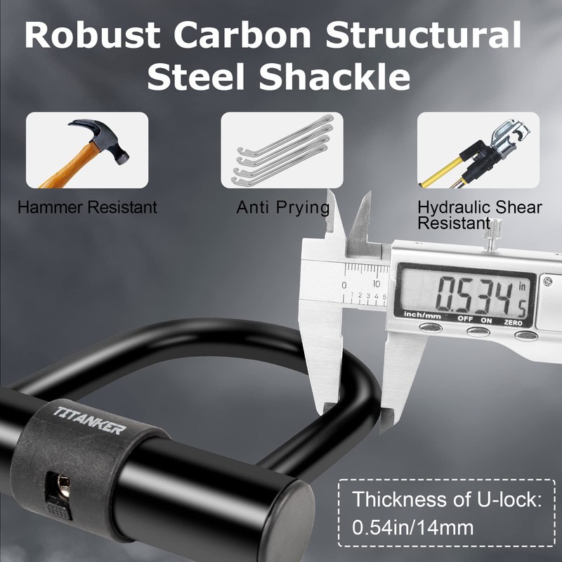Titanker Bike Chain Lock with U Lock, 3 Feet Bicycle