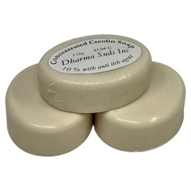 3 PIECES PACK concentrated 10% creolin soap, shea butter base with anti itch ingredients 3 oz oval bar
