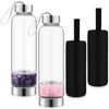 meekoo 2 Pieces Crystal Glass Water Bottle Clear Water Bottle