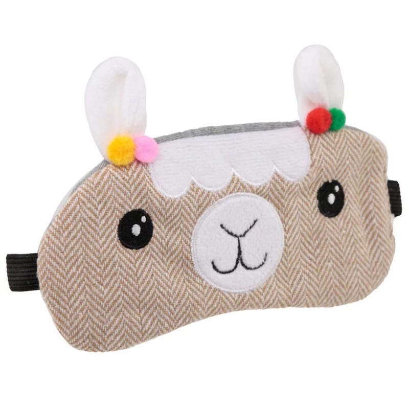 Cute Sleepy Llamapalooza Llama Tweed Eye Mask Novelty Sleep -
