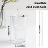 Guwithlu 20oz Glass Cups with Lids and Straws-2pack Glasses Tumbler