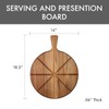 Dexas Acacia Wood Pizza Cutting Board, 14-Inch Round Paddle Board