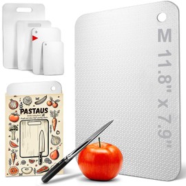 Stainless Steel Cutting Board, Non-Toxic Cutting Board for Kitchen, Latest Texture Design Reduces Knife Marks, Anti-Slip Surface, Knife-Friendly, Perfect for Cutting Meat, Fruits, Bread(M Size)