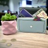 A4F-SOLUTIONS Cartera Dama Porta Celular Bolsa Ajustable 2 Cierres