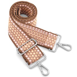 GINJKGO Silvery Purse Straps Replacement Crossbody - Guitar Strap for Purses Crossbody, Wide Shoulder Strap for Crossbody Bags, Bag Strap for Handbag,for Her,Pink Dreamy Stellar