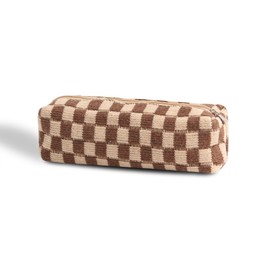 SURBEAV Pencil Case Pen Case Office College School Storage Bag Pouch Holder Box Organizer Makeup Pouch Cosmetic Bag Aesthetic Cute Pencil Case for Girls Boys Kids (Brown)