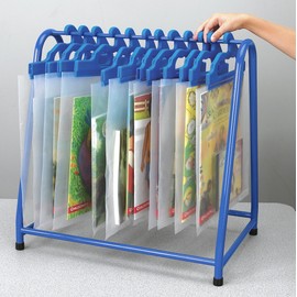 School Specialty TA-7219KD-BL Metal Read Along Book Rack, Blue