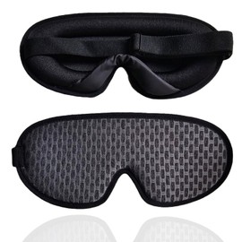 1 Stücke Schlafmaske, Augenmaske, 3d -Schlafmaske für Männer und Frauen, Männliche und Weibliche Gesichtsmasken, Leichtes Blockieren und Atmungsaktives Reisen, Büro, Nickerchen, Schwarz