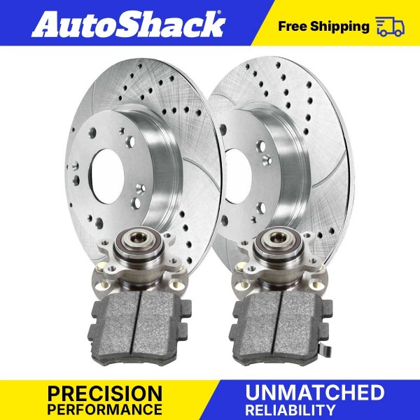 Auto Shack Rear Wheel Bearing Hubs Drilled and Slotted Rotors