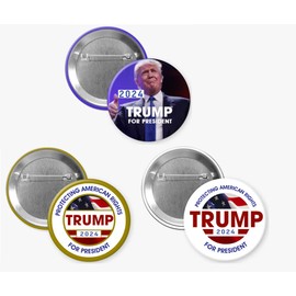 Trump 2024 pins - 3-Pack Campaign Buttons (2.25 inches)