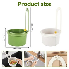 Sink Strainer Basket, faucet hanging filter, self-cleaning sink food waste collector, leftover food waste rack garbage collector, pressure discharge and self-cleaning design (green)