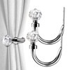 HIKMLK Crystal Curtain Holdbacks 2pcs, Metal Curtain Tieback Pull Back