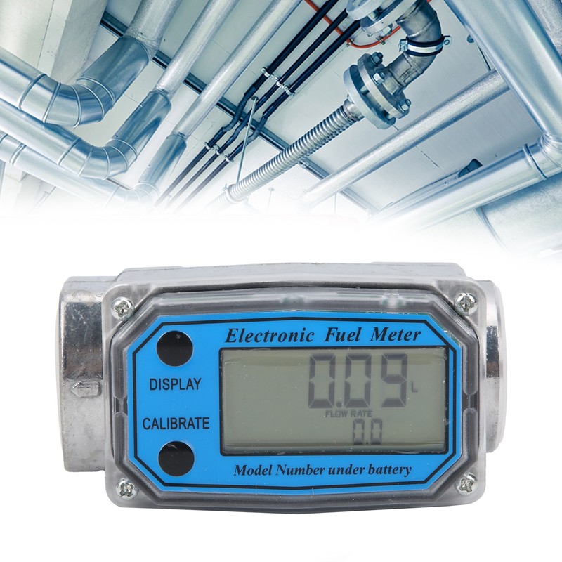 Digital Turbine Flow Meter Blue for Fuel Pump Gasoline Measuring