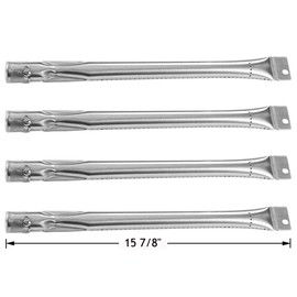 YIHAM KB846 Gas Grill Burner Replacement Parts for Charmglow 810-7400-S, 810-7420-S, 810-7440-S, 810-7600-S, Brinkmann Pro Series, Uniflame Barbecue Grills, 15 7/8 inch, Stainless Steel, Set of 4