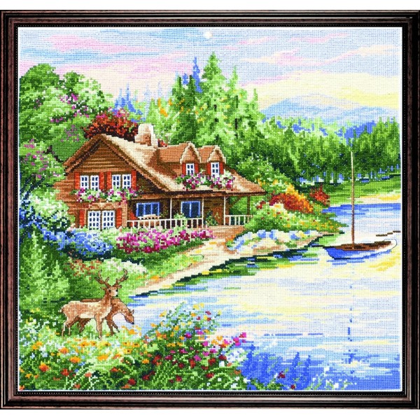 Design Works Crafts Counted Cross Stitch, Lakeside Cabin, 15 by