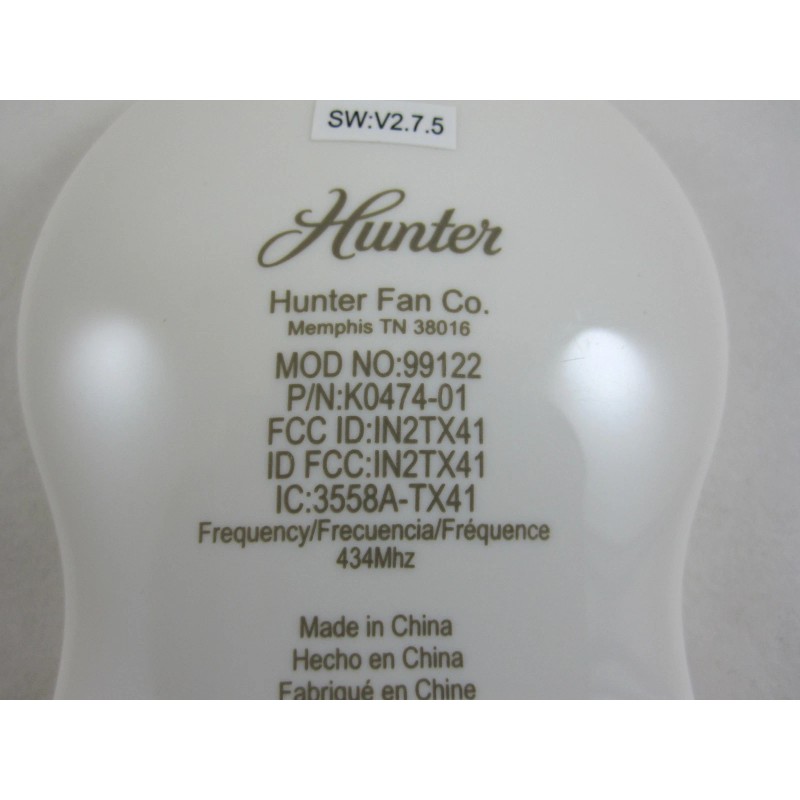 Hunter Genuine Replacement Handheld Ceiling Fan Remote Control Transmitter 99122