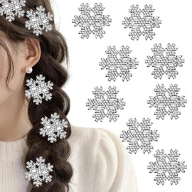 Christmas Sparkly Rhinestone Snowflake Hair Clip Hair Barrettes, Metal Alligator Clips Hair Accessories for Women Princess Long Thick Hair Winter Xmas Hairpins Christmas Party Gifts A