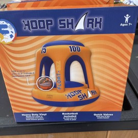 Fun Knuckles Swimming Pool Basketball Hoop Set by Hoop Shark - Orange/Blue - Inflatable Hoop