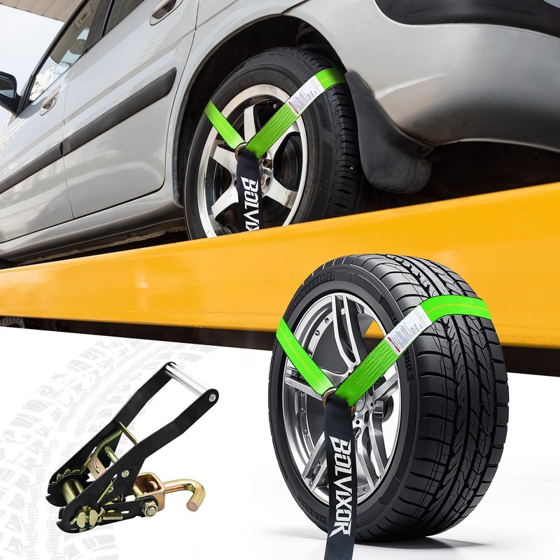 Bolvixor 4 Pack Car Tie Down Straps for Trailers 2"