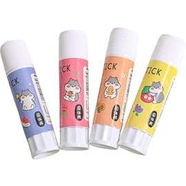 Cute Little Girl Patterns Solid Glues, (1Random Pattern) Cartoon Solid Glue Stick Strong Adhesives for Student Stationery DIY Craft High Viscosity School Supplies Solid Glue Office Glue and Adhesives