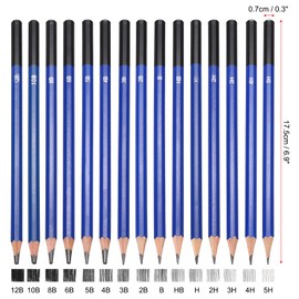 PATIKIL 3B Drawing Pencils for Sketching, 6PCS Sketch Pencils for Drawing Art Pencils Graphite Wood Pre-sharpened for Drawing Sketching Artists, 3B Pencils