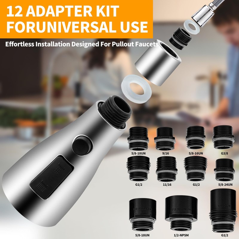 Kitchen Faucet Sprayer Head Nozzle,3 Modes,Pull Down Kitchen Sink Faucet