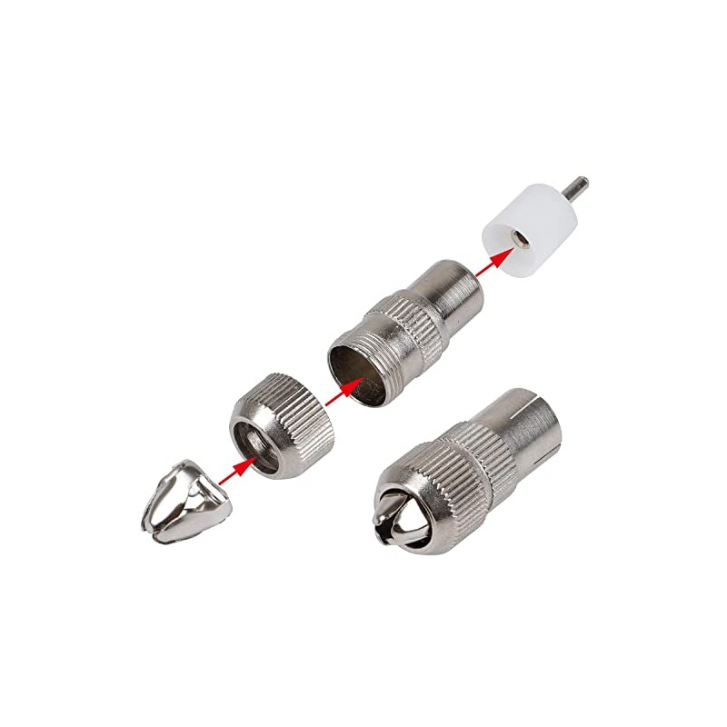 Pencilupnose 2 Pack 1x Male 1x Female Coaxial Co-Axial TV
