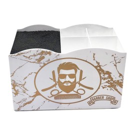 Amagogo Salon Organizer Barber Tools Holder Hair Brush Holder Shear Holder Salon Scissors Holder Rack for Brushes Hairstyling Combs, white