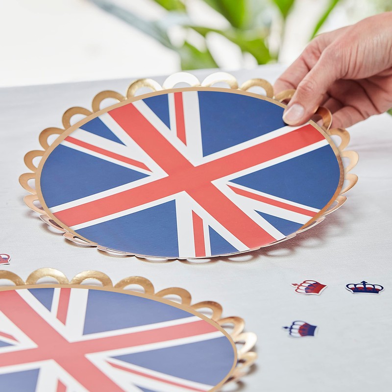 Ginger Ray Union Jack Coronation Party Paper Plates - 8