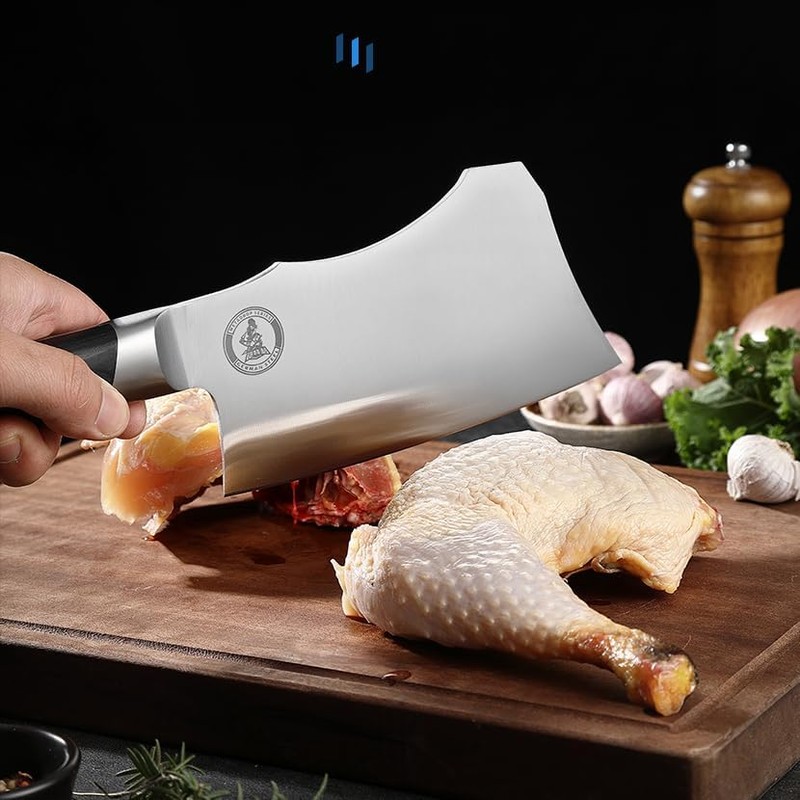 Meat Cleaver with Large Handle - 7 inch Kitchen Bone