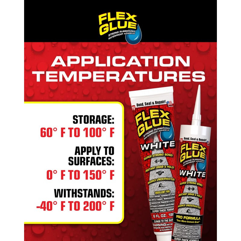 Flex Glue, Super Strong, Transparent, Rubberized Waterproof Adhesive, Works Underwater,