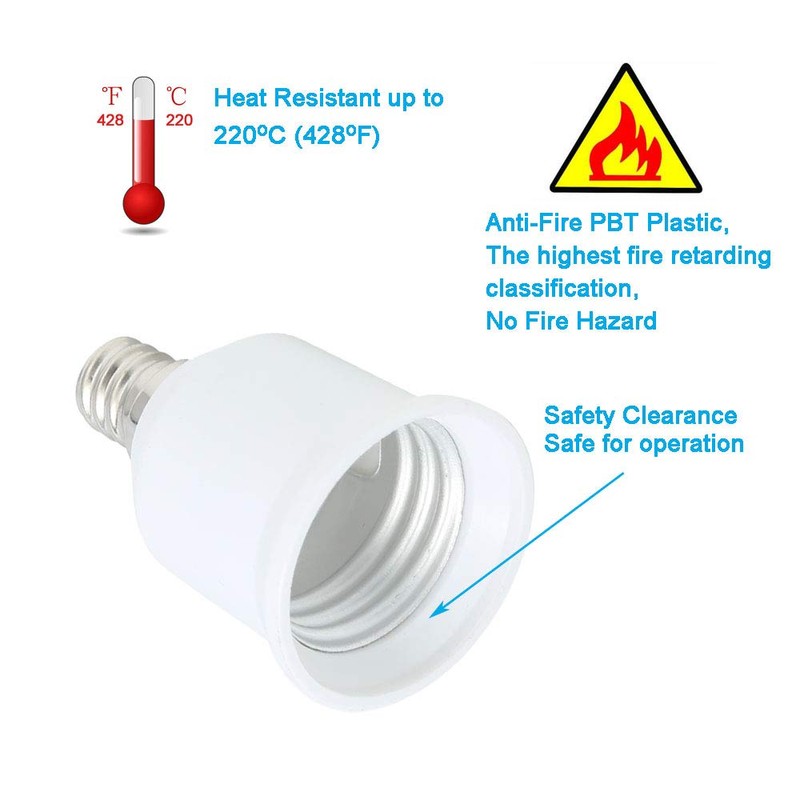 E12 Candelabra Converter to Standard E26 Bulb Base Adapter,E12 to