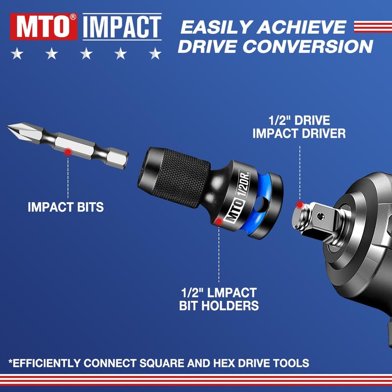 MTO 1/2 3/8 1/4-Inch Square Drive to 1/4-Inch Hex Socket