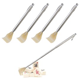 MingQiEven 4 Piece Mahjong Tile Grab, Metal Retractable Grab Suitable for American and Chinese Mahjong Tile Sets and Accessories, Improving Hand Feel and Game Smoothness