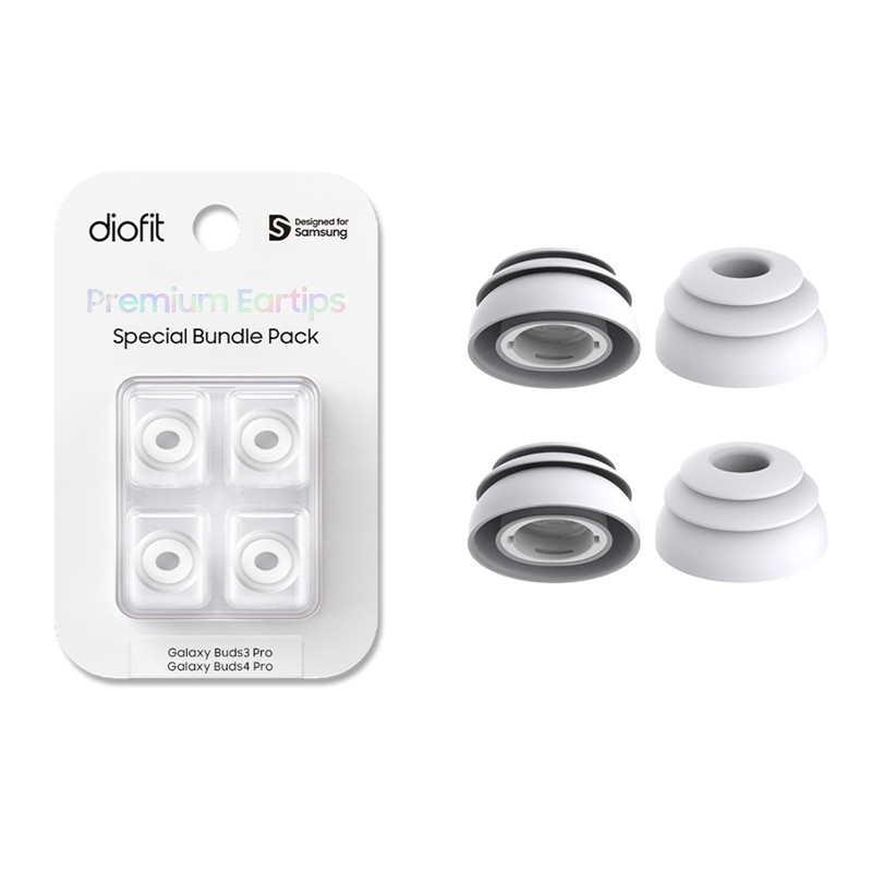 Premium Multi-Flange Eartips for Galaxy Buds3 Pro/Galaxy Buds4 Pro (White,