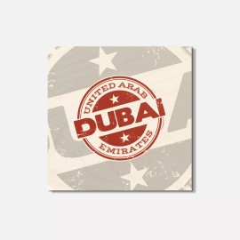 Unbranded Dubai United Arab Emirates Grunge Travel 4'' X 4'' Square Wooden Coaster
