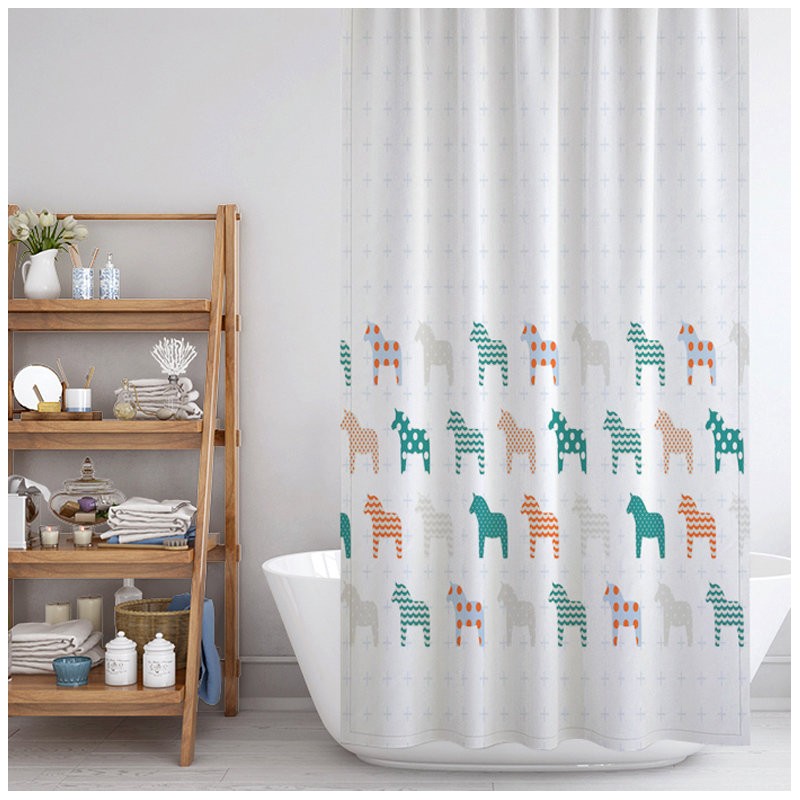 Scarlet color pony waterproof shower curtain / 스칼렛 컬러 포니