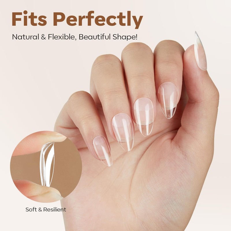 Modelones Nail Tips, 216 Pieces, Full Cover Nail Tips Set,