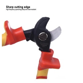 Edward Tools 6” Pro Insulated Cable Shears - 1000 Volt Safe Electrician Cable Cutters - VDE/GS Certified Pliers - Hardened and Tempered with Black Finish - Cat Cable Cutter - Ergo Grip Handles