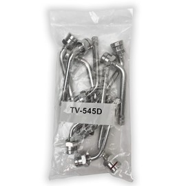50 - TR545D 60 Degree Bend 3 inch O-Ring Valve Stems. Nickel Plated Brass Clamp-in Valve Stems for use in 22.5 and 24.5 Alcoa Truck and Bus Wheels with 9.7mm Valve Holes. TV-545D Haltec Valve Stems.