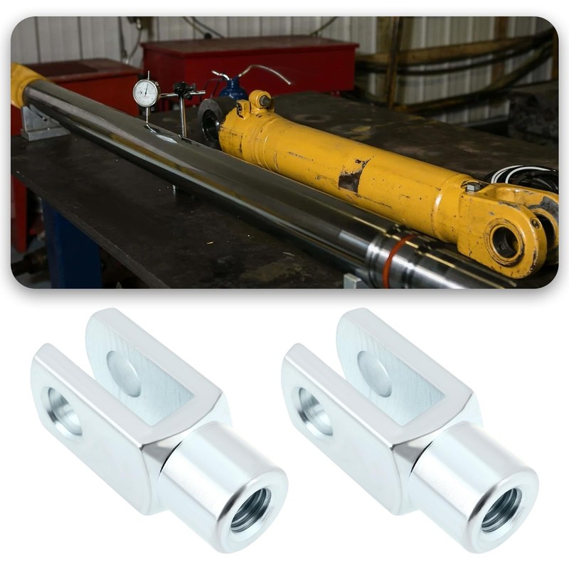 Briny River 2 Pieces M10x1.5 Air Cylinder Rod Clevis End