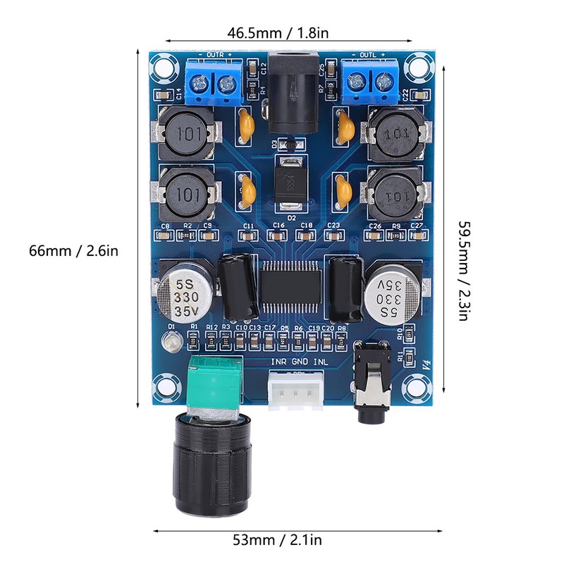 Power Amplifier Board Digital 2 Channel HD Potentiometer Module XHM312TPA3118D2