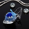 Teat Sight Preserved Flowers Glass High Heel Glass Shoes (Rose,