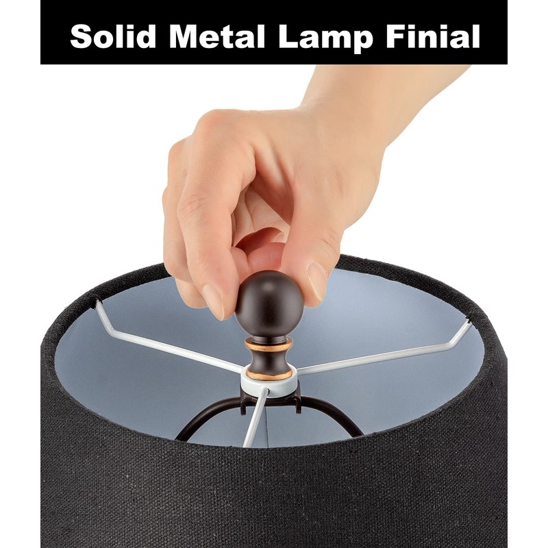 Bronze Lamp Shade Holder with Finials - 10 Inch, Set
