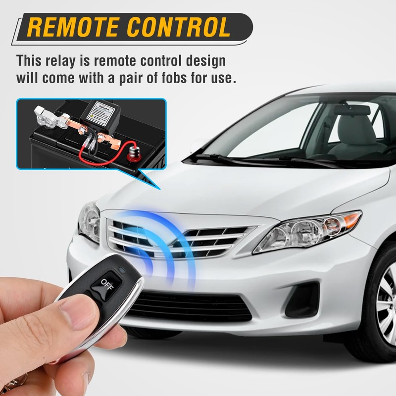 Nilight Remote Battery Disconnect Switch 12V 200A Car Anti-Theft Kill