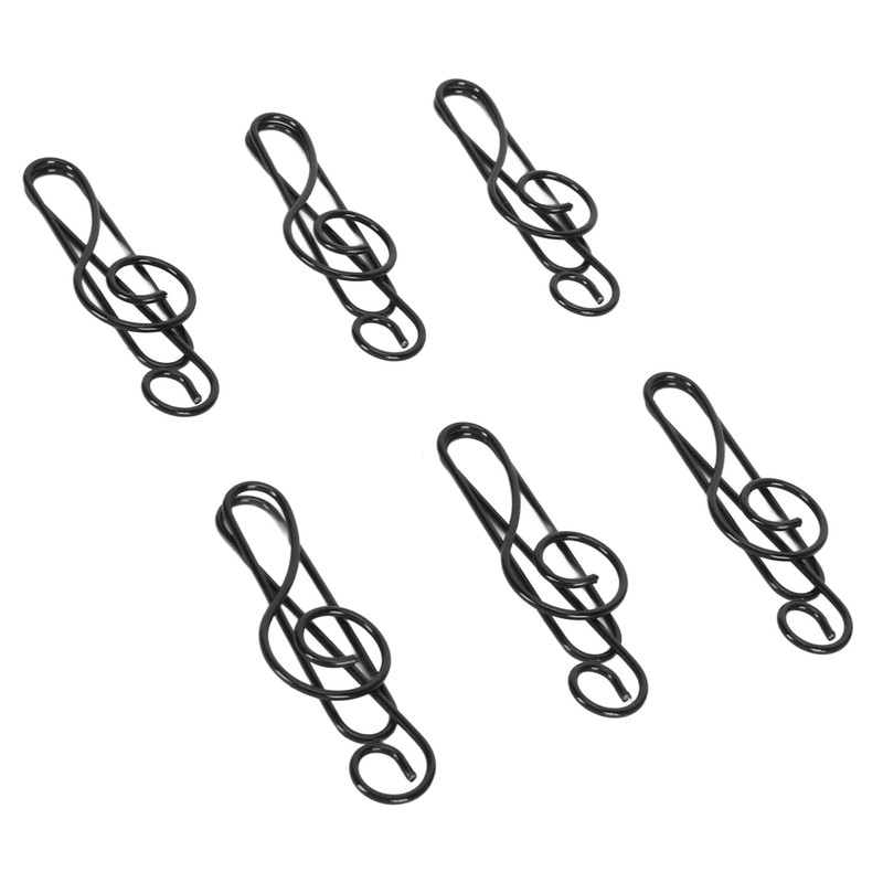 100 Pcs Note Paper Clip Black Creative Cute Music Wire