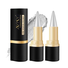 MisFun Pack of 2 Matte Quick-Drying Eyeliner Waterproof, Waterproof Gel Eyeliner Pen, Silver, Waterproof Pens, Long Lasting, Gel Eyeliner, Lasting Eyeliner Pen, Quick Drying (Silver)