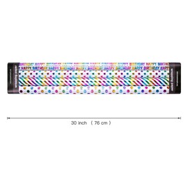 WRAPAHOLIC Birthday Wrapping Paper Roll - Colorful Foil Happy Birthday Design for Birthday, Wedding, Baby Shower - 4 Rolls - 30 inch x 120 inch Per Roll