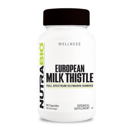 NutraBio European Milk Thistle Supplement, 241mg - Supports Antioxidant Benefits and Wellness, 90 Capsules